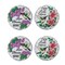 10"D Set of 4 Cement Hummingbird and Flower Textured Stepping Stones